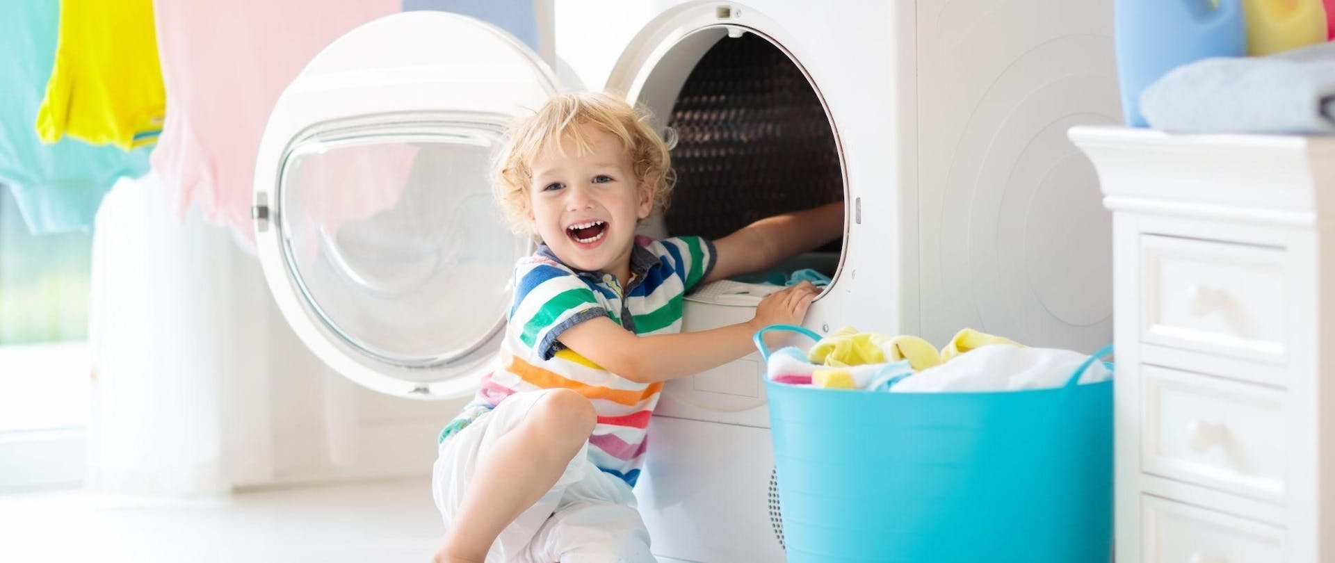 Water Softener Image of Child Taking out Laundry