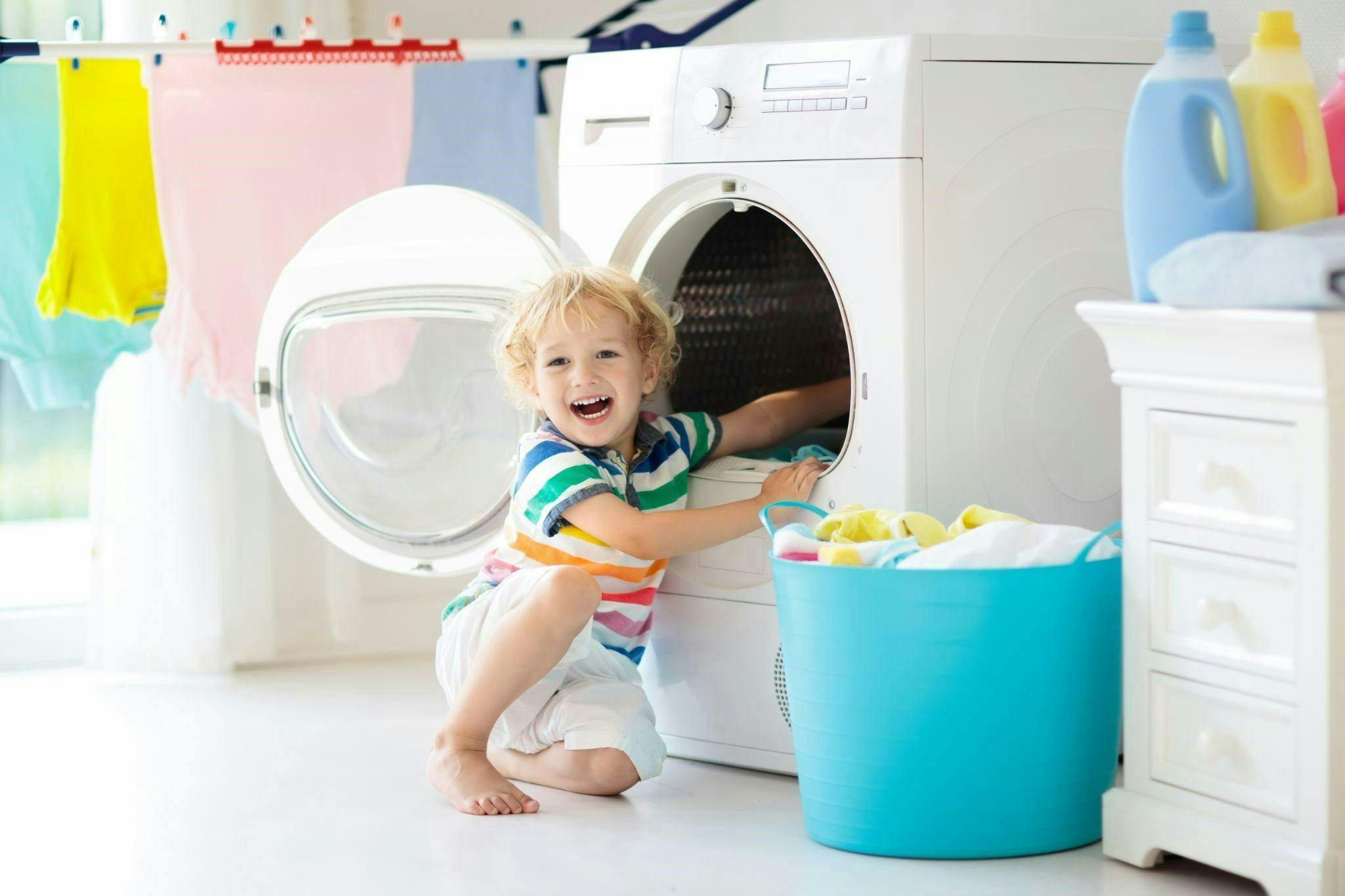 Water Softener Image of Child Taking out Laundry