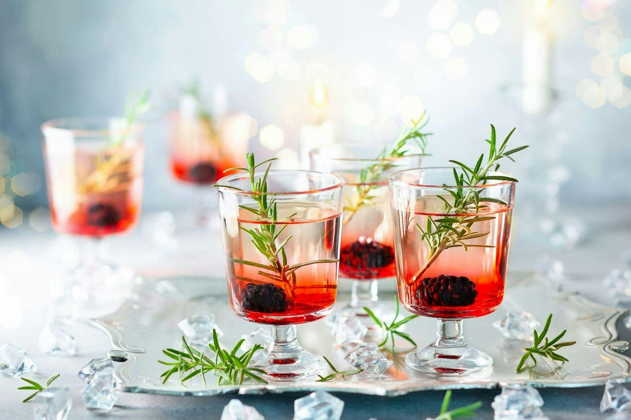 Ways to Serve Water Image of Winter Berry Cocktails