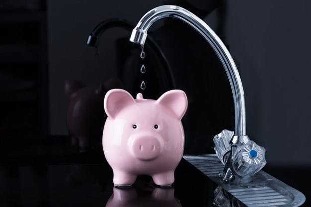 How to Save Water at Home Illustration of Piggy Bank Under Faucet