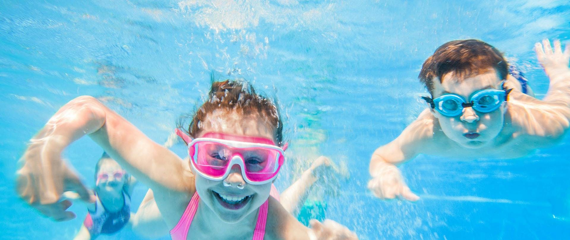 Chlorine in Water Kids Swimming in Pool